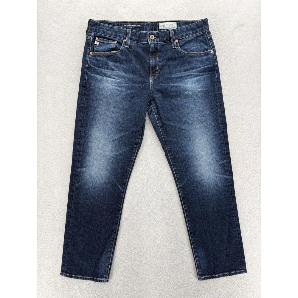 AG Adriano Goldschmied Ex Boyfriend Jeans Womens 31 Blue Med Wash Distressed Y2K